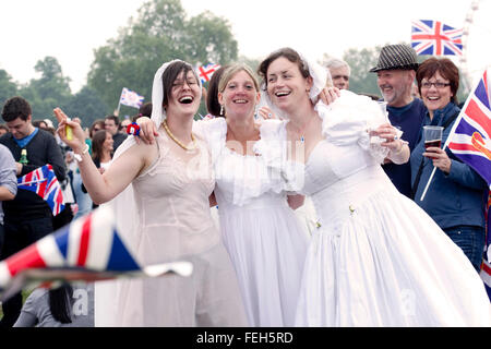 Die königliche Hochzeit feiern im Hyde Park Stockfoto