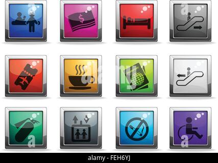 Flughafen-Symbole-set Stock Vektor