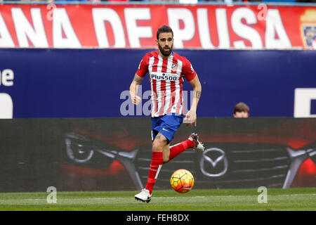 Madrid, Spanien. 6. Februar 2016. Jesus Gamez (Atletico) Fußball: Spanisch "Liga BBVA" match zwischen Atletico de Madrid 3-1 SD Eibar im Vicente Calderon Stadion in Madrid, Spanien. © Mutsu Kawamori/AFLO/Alamy Live-Nachrichten Stockfoto