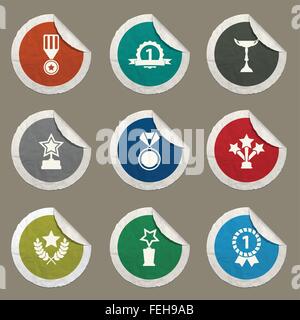 Medaillen und Tropheys einfach Symbole Stock Vektor