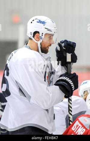 Der Winnipeg Jets (NHL-Hockey-Team) Spieler BLAKE WHEELER im Trainingslager vor der Saison 2015 / 16 Stockfoto