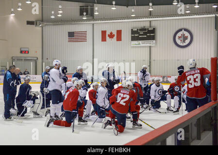 Die Winnipeg Jets (NHL-Hockey-Team) Spieler während des Trainingslagers vor der NHL-Saison 2015 / 16. September 2015. Stockfoto