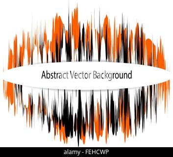 Oszillierende Schallwellen. Abstrakte Technik Hintergrund mit ovalen Banner für Ihren Text. Vektor-Illustration. Stock Vektor