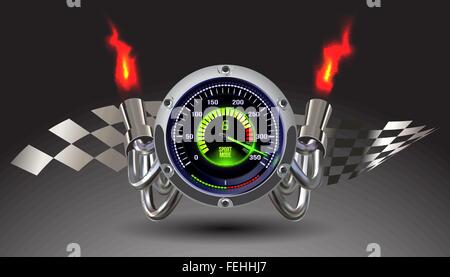 Vektor beleuchtete Tachometer Stock Vektor