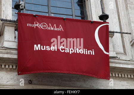 Die Kapitolinischen Museen (Musei Capitolini) an der Piazza del Campidoglio, oben auf dem Kapitol in Rom, Italien Stockfoto