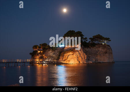 Cameo-Insel bei Nacht - die beliebtesten Zante Hochzeitslocations auf den griechischen Inseln Stockfoto