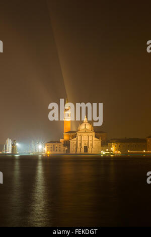 Nacht Langzeitbelichtung San Giorgia Maggiore in Venedig Stockfoto