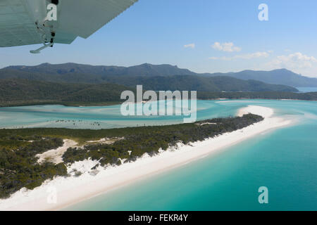 Luftbild von Hill Inlet und Whitehaven Beach, Whitsunday Islands, Queensland, Australien Stockfoto