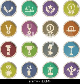 Medaillen und Tropheys einfach Symbole Stock Vektor