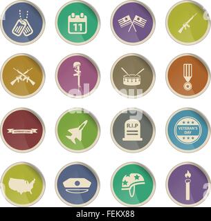 Veterans Day Papier Icons für web Stock Vektor