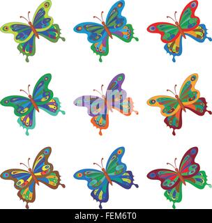 Schmetterling, Satz Stock Vektor