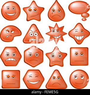 Legen Sie Schaltflächen Smileys Stock Vektor