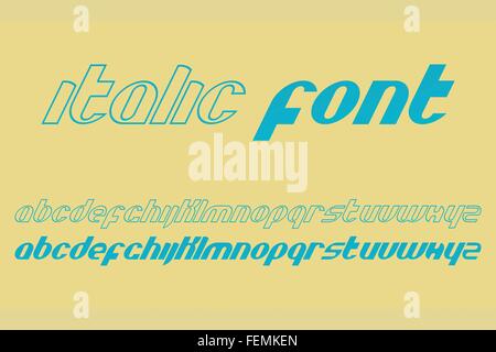 Satz von stilisierten, isolierten Buchstaben. Vektor-zeitgenössische, kursive Schriftart. Premium-Qualität, moderne, schräge Schrift des Stock Vektor