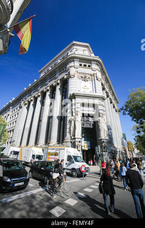 MADRID, Spanien - 14. November 2015: Instituto Cervantes Hauptsitz an der Calle de Alcalá im Zentrum von Madrid, Spanien. Stockfoto