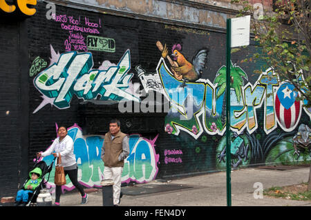 Straßenecke in Harlem New York City USA Stockfoto