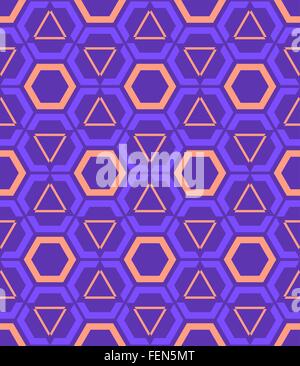 Vektor violett lila orange rosa Farbe abstrakte geometrische nahtlose Muster Stock Vektor