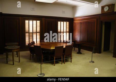 Im Old Parliament House in Canberra, jetzt das Museum der australischen Demokratie; Eingerichtet. Stockfoto