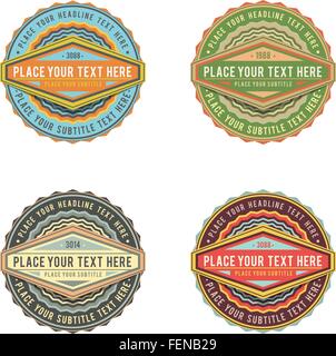Satz von Retro-Vintage-Stil-Logo-Banner-Label in verschiedenen Farben Stock Vektor