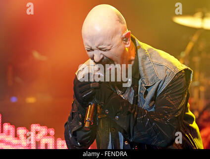 Rob Halford von Judas Priest erklingt in Manchester O2 Apollo Stockfoto