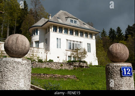 Le Corbusier Haus Maison Blanche, Le Locle, UNESCO World Heritage Site La Chaux-de-Fonds / Le Locle, Uhrmacherei Stadtplanung, Stockfoto