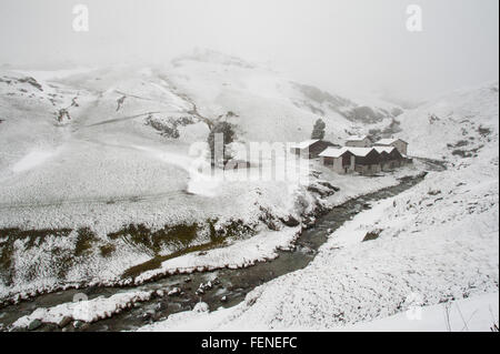 Passhöhe, Winter, Schnee, Kanton Graubünden, Alpen, Schweiz |  Julierpass, Winter, Schnee, Graubünden, Schweiz Stockfoto