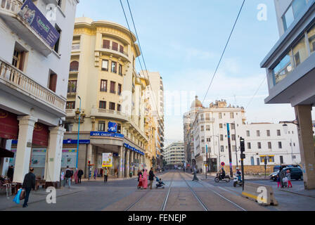 Boulevard Mohammed V, Fußgängerzone, Casablanca, Marokko, Nordafrika Stockfoto