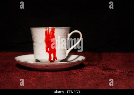 Blutige Teetasse Stockfoto