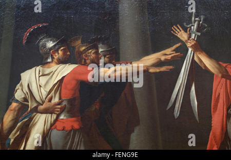 Schwur der Horatier, 1784. Von Jacques-Louis David (1748-1825). Neoklassizismus. Öl auf Leinwand. Louvre-Museum. Paris. Frankreich. Stockfoto