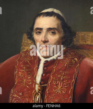 Papst Pius VII (1742-1823). Papst von 1800 bis 1923. Porträt, 1805, von Jacques-Louis David (1748-1825).  Louvre-Museum. Paris. Stockfoto