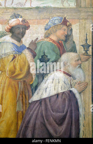 Anbetung der Könige, 1520-1525. Von italienischen Maler Bernardino Luini (1480-1532). Detail. Unter freiem Himmel. Stockfoto