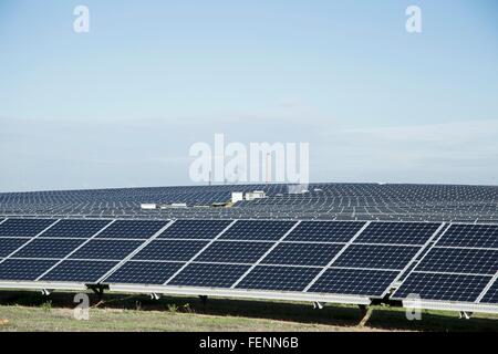 Bereich der Solar-Panels, Costa Smeralda, Sardinien, Italien Stockfoto