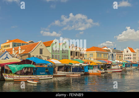 Rückseite des schwimmenden Markt Curacao Niederländische Antillen Stockfoto