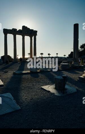 Silhouette der Apollotempel, Antalya, Türkei Stockfoto