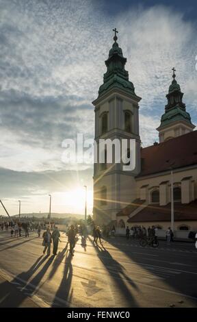 Saint Anne Church bei Sonnenuntergang, Ungarn, Budapest Stockfoto