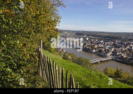 Namur mit Maas von der Zitadelle Belgien Stockfoto