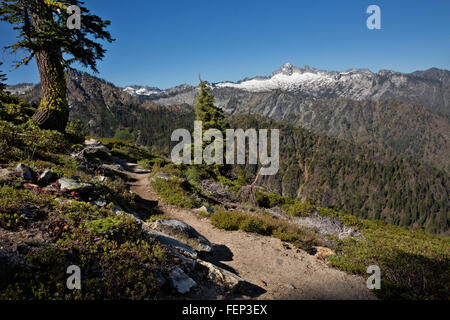 Kalifornien - Thompson Peak von Caribou Lakes Trail in der Trinity Alpen Wildnis des Shasta-Dreiheit National Forest. Stockfoto