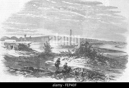 WIRRAL Bromborough Pool Kerze funktioniert-von der Mersey 1854. Illustrierte London News Stockfoto