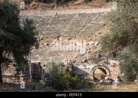 Das Theater von Nysa am Maeander, einer antiken Stadt von Anatolia, Sultanhisar, Provinz Aydın, Türkei Stockfoto