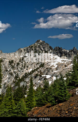 Kalifornien - Sägezahn Ridge vom Gipfel des Karibus Scramble im Trinity Alpen Wildnis der Shasta-Dreiheit National Forest. Stockfoto