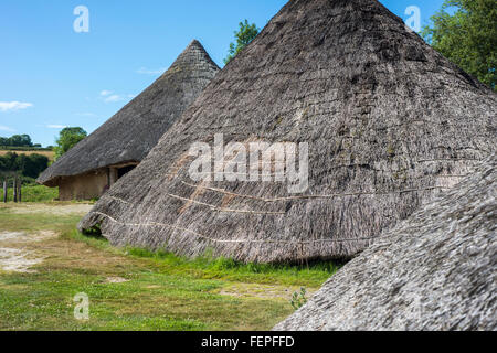 Castell Henllys Eisenzeit Dorf und Hill Fort in Pembrokeshire, South Wales Stockfoto