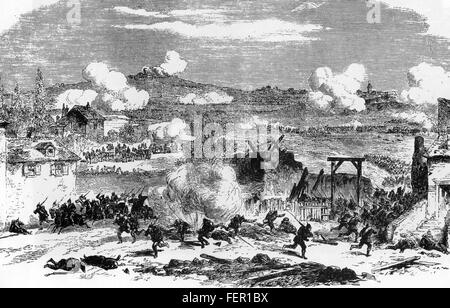 FRANCO-PREUSSISCHER Krieg 1870-1871 Fighting in Villejuif als Teil der Verteidigung von Paris Stockfoto