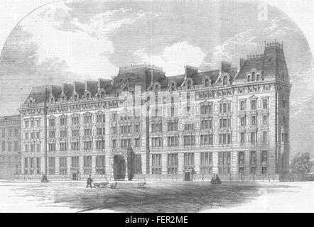 Westminster Palace Hotel in LONDON 1860. Illustrierte London News Stockfoto