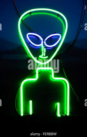 Alien Leuchtreklame, Roswell, New Mexico, Vereinigte Staaten Stockfoto