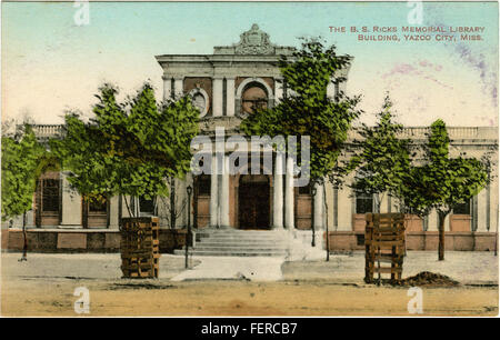 B S Ricks Memorial Library Building, Yazoo City, Miss Stockfoto