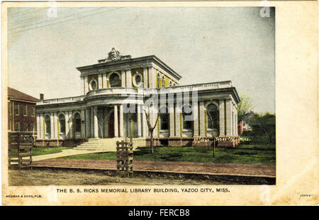 B S Ricks Memorial Library Building, Yazoo City, Miss Stockfoto