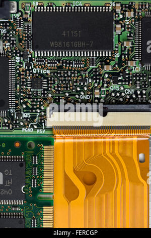 Silizium-Speicherchips in einem Laptop Integrated Circuit board Stockfoto
