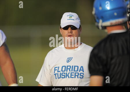 Orlando, Florida, Vereinigte Staaten von Amerika. 25. Juli 2014. Offensive Coordinator Jay Gruden während Florida Tuskers Trainingslager im Citrus Bowl am 15. September 2009 in Orlando, Florida. © Scott A. Miller/ZUMA Draht/Alamy Live-Nachrichten Stockfoto