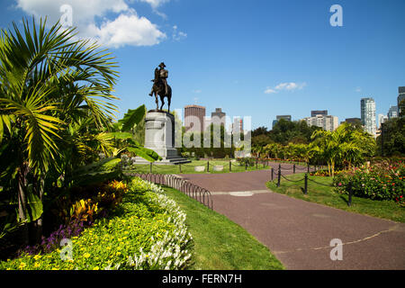 Statue von George Washington in Boston Public Garden, Boston Stockfoto