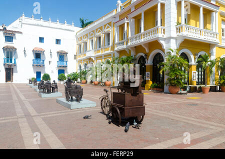 Plaza de San Pedro Claver in Cartagena, Kolumbien Stockfoto