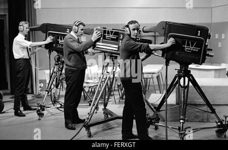 Tamvision die Kameraleute Tuomo Kurikka, Lasse Koskinen und Kauno Peltola Stockfoto